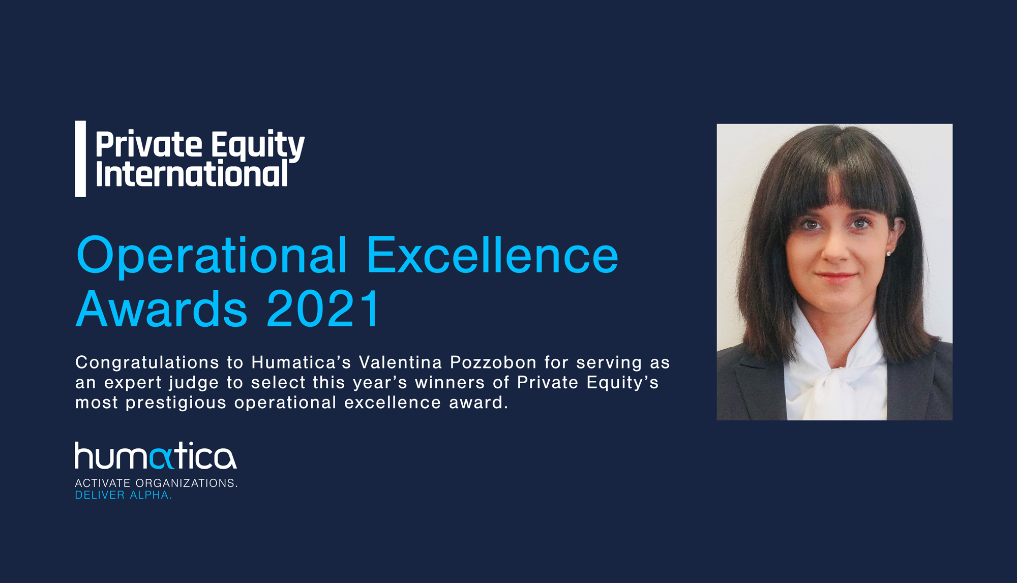 Humatica’s Valentina Pozzobon selected expert judge for the 10th PEI Operational Excellence Awards