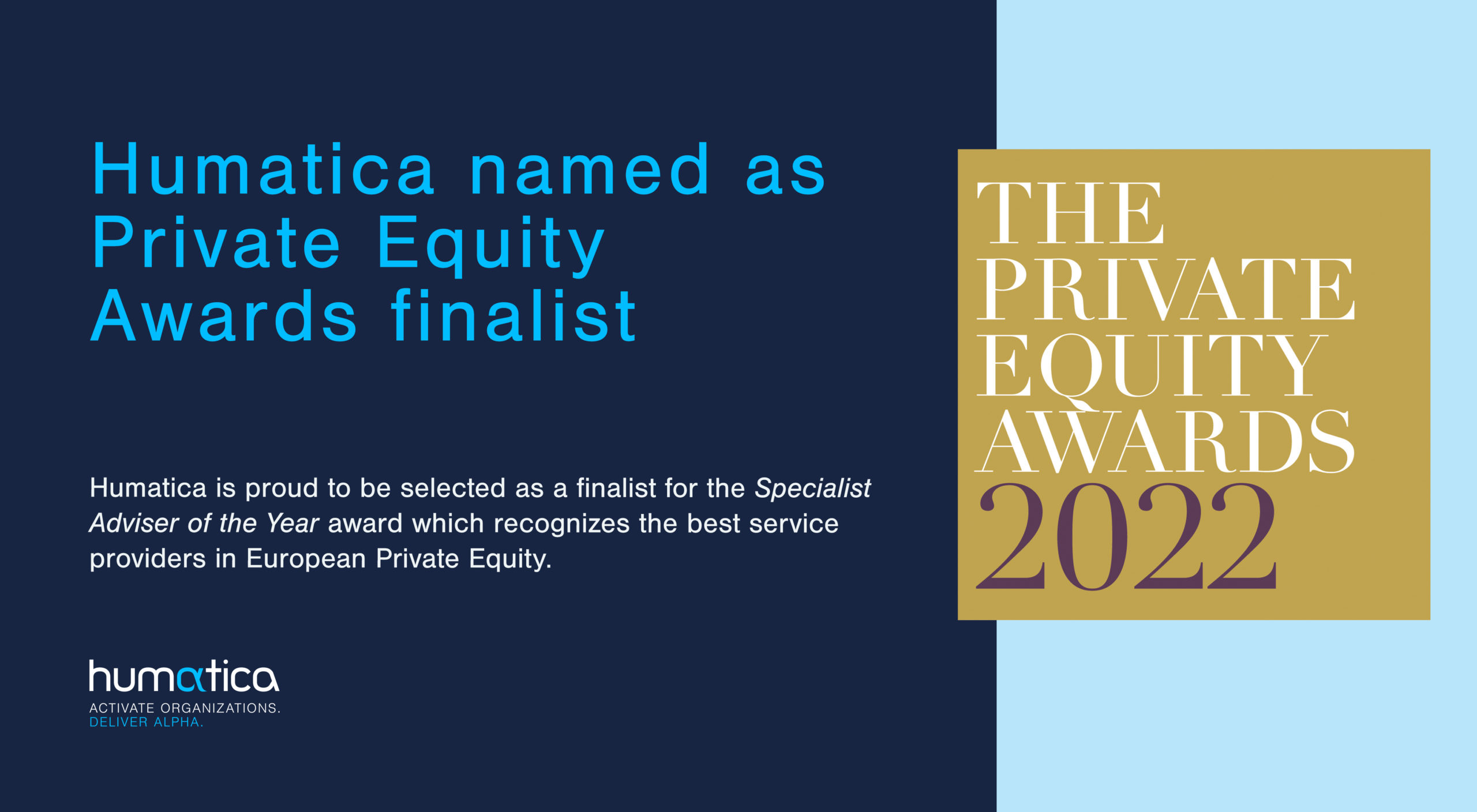 Humatica named as Private Equity Awards finalist