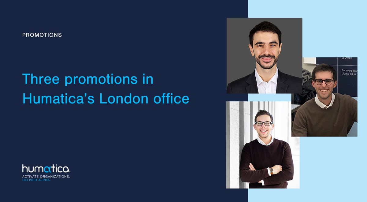 Three promotions in Humatica’s London office
