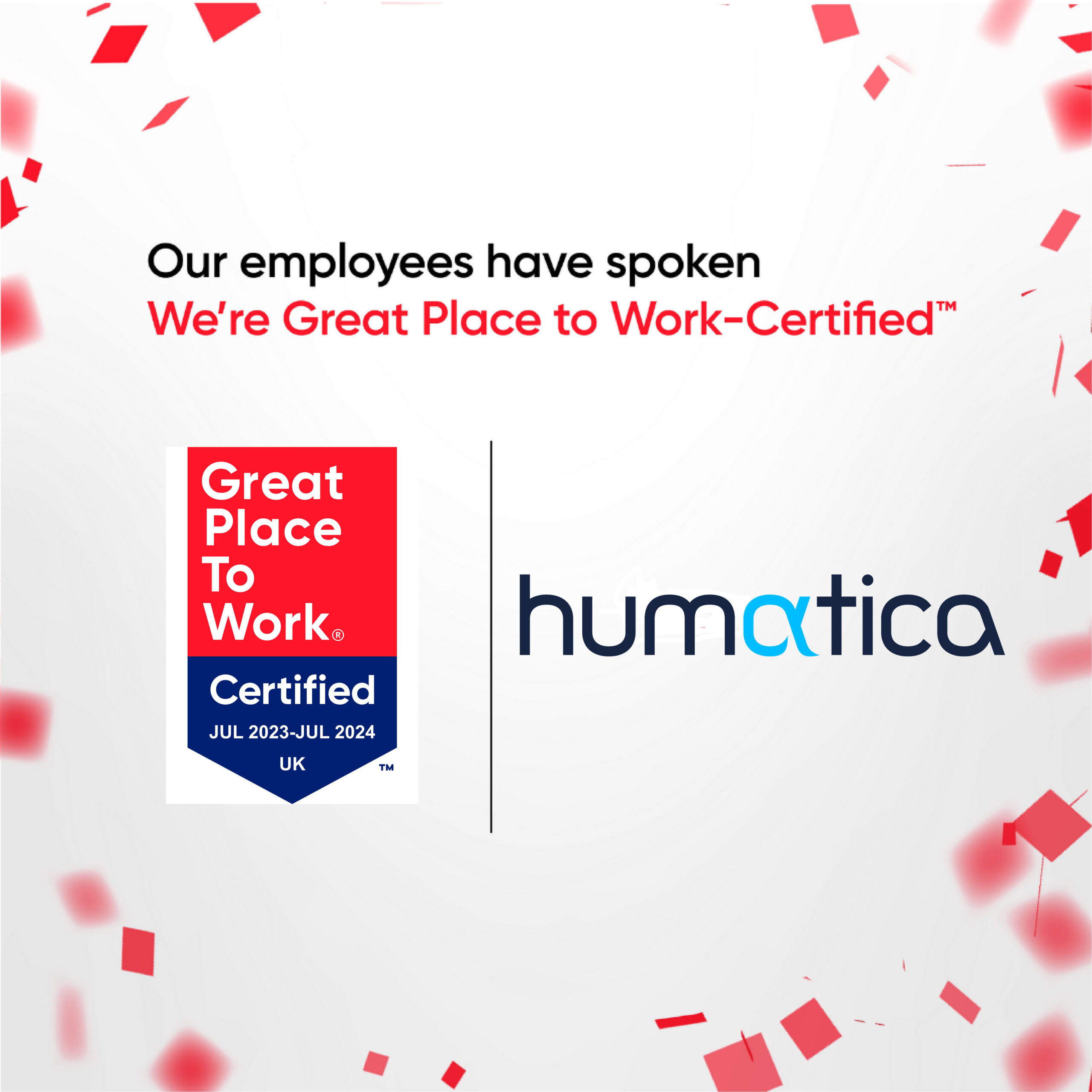 Humatica Earns Accreditation as a Great Place to Work-Certified™ Company!