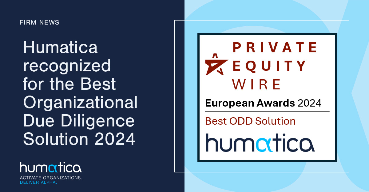 Humatica recognized for Best Organizational Due Diligence Solution 2024